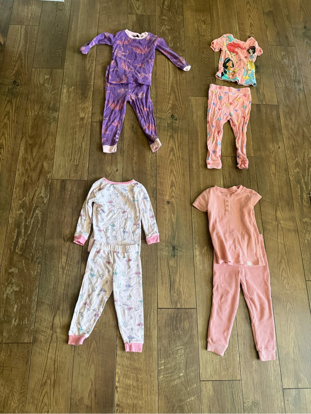 2T and 3T Girls Pajama Lot - Purple, Pink & Pastel Sets